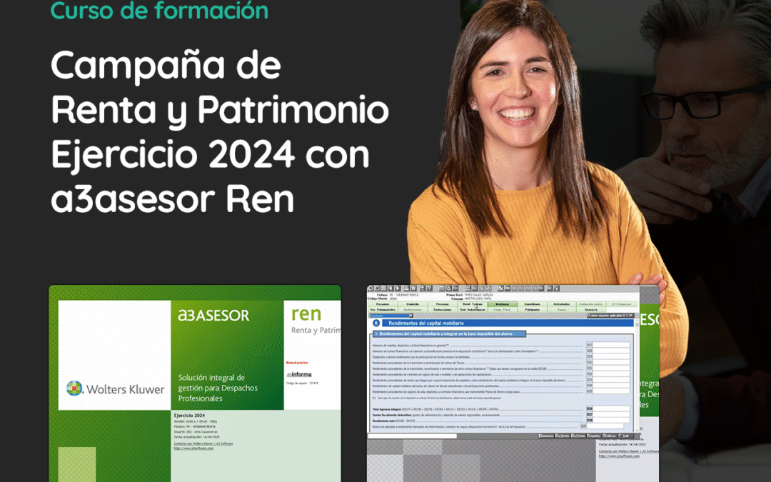 Software Renda i Patrimoni: Formació impost de la renda amb a3asesor Ren Exercici 2024