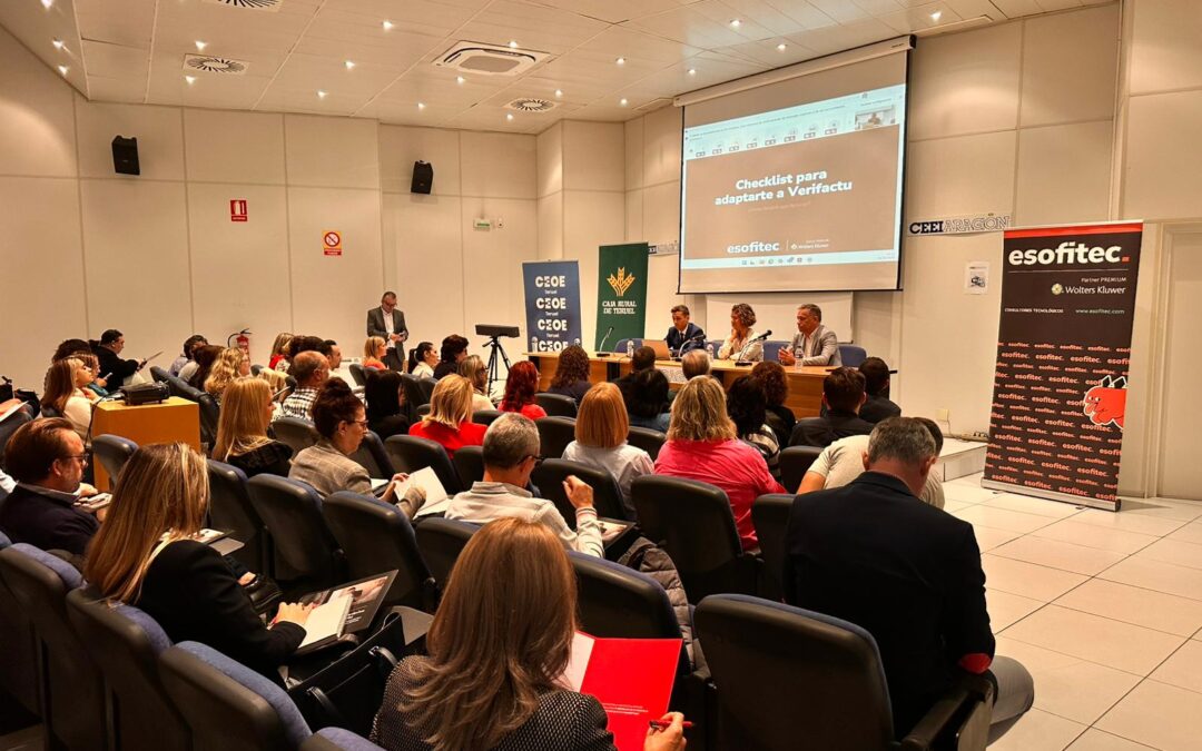 Casi 200 profesionales asisten en Teruel a la jornada sobre la Ley Antifraude organizada por Esofitec, Caja Rural y la CEOE 